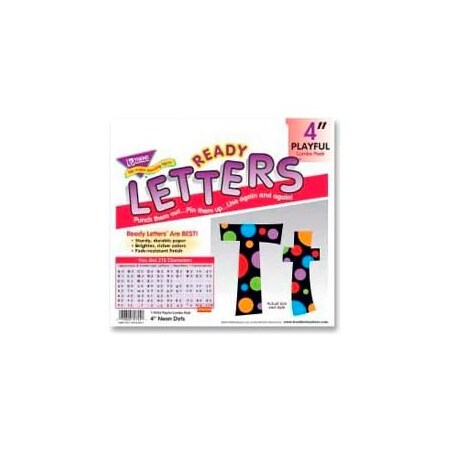 TREND ENTERPRISES Trend® 4" Playful Combo Ready Letters, Neon Dots, 1 Set 79754